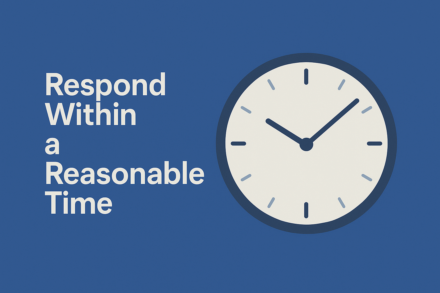 Respond Within a Reasonable Time Respond Within a Reasonable Time